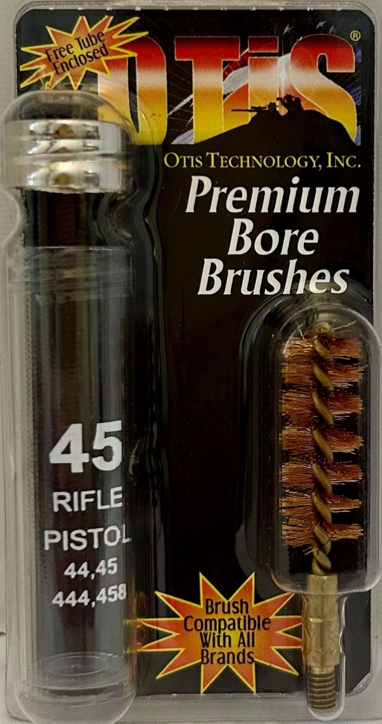 OTIS #45 PREMIUM BORE CALIBER CLEANING BRUSH IN REUSABLE TUBE.